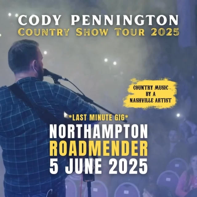 Tickets have now gone on sale for @codypmusic who is bringing his ‘Country Show ‘Tour 2025 to the Roadmender on June 5th….Get ready to rock the Rodeo!!

Join us for a night of unforgettable country music as we pay tribute to the finest artists in the genre, including Luke Combs, Morgan Wallen, and the iconic Dolly Parton. But that's not all! Cody will also be taking the stage to perform his chart-topping originals, including the #1 hit "Downtown" and the #2 "Cowboy Sitting at the Bar."

#roadmender #nn #northampton #countrymusiclover #codypennington #countrymusic  #CountryMusicVibes #gigalert