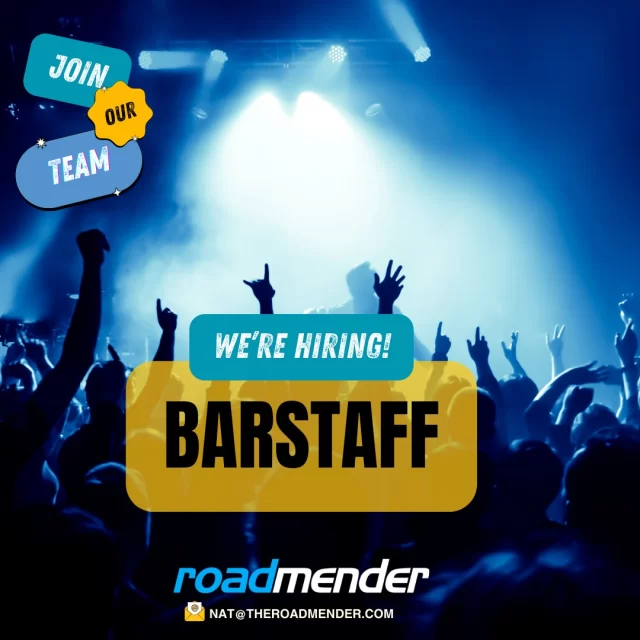 If you love live music and busy, vibrant club nights, you might be who we're looking for!

We are seeking enthusiastic part-time bar staff to join our friendly team. You must be available on weekend evenings, as most of the work will take place during this time. While some experience is a plus, it is not a requirement—we provide complete training to help you get started!

If this sounds fun, please send us your CV and a cover letter to nat@theroadmender.com. We look forward to hearing from you! 😉

Please note, you must be +18